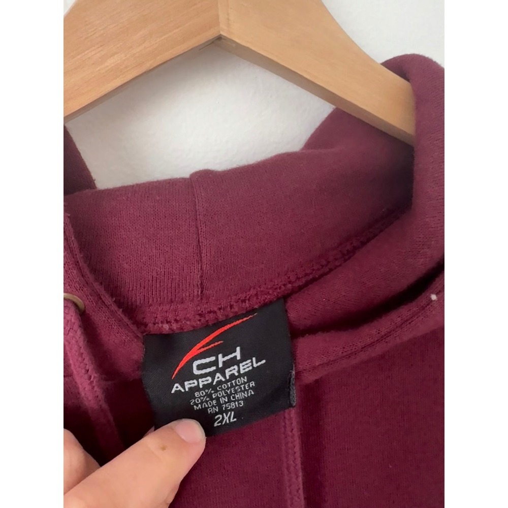 Pacific Beach California Hoodie – Maroon – 2X - Picture 2 of 4